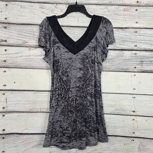 Vocal USA Rhinestone Tunic Top XL